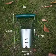 Seedling Planter Stainless Steel Seeder Excavator Horticultural Wood Handle Hole Drilling Seedling Transplanting Flower Planting