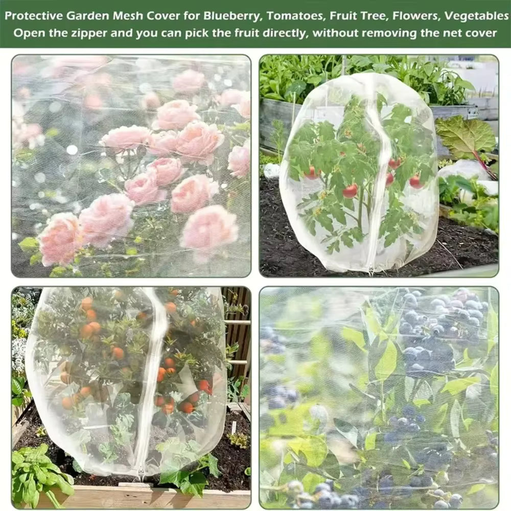 Zip Drawstring Plant Insect Screen Cover Pest Control Plant Protection Fruit Tree Protective Netting Lightweight Mesh