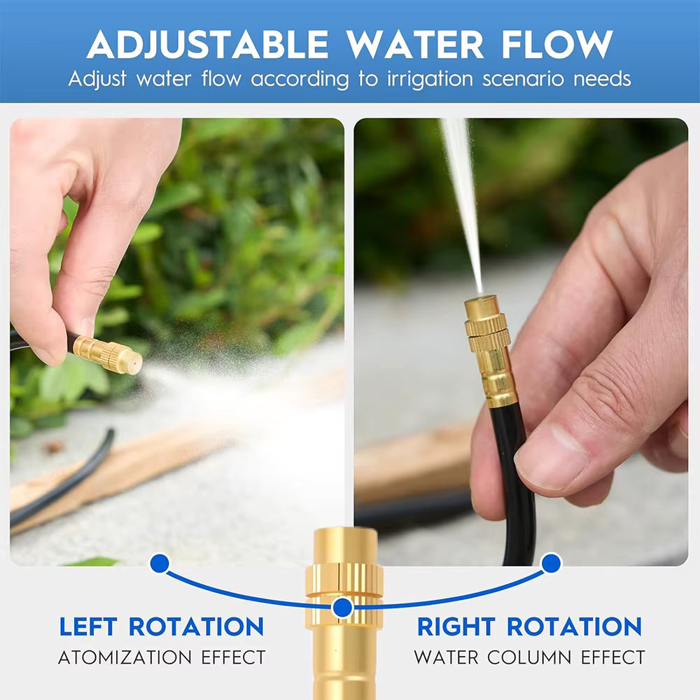 20/30/50cm 360° Free-bend Misting Nozzle Adjustable Brass Atomization Sprayer Garden Irrigation Watering for 6/8/10/12mm PE Hose
