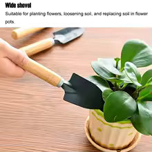 Gardening Tools 3 PCS Set Iron Shovel Rake for Garden Potting Flowers Soil Loosening Planting Transplanting Hand Tools Kit