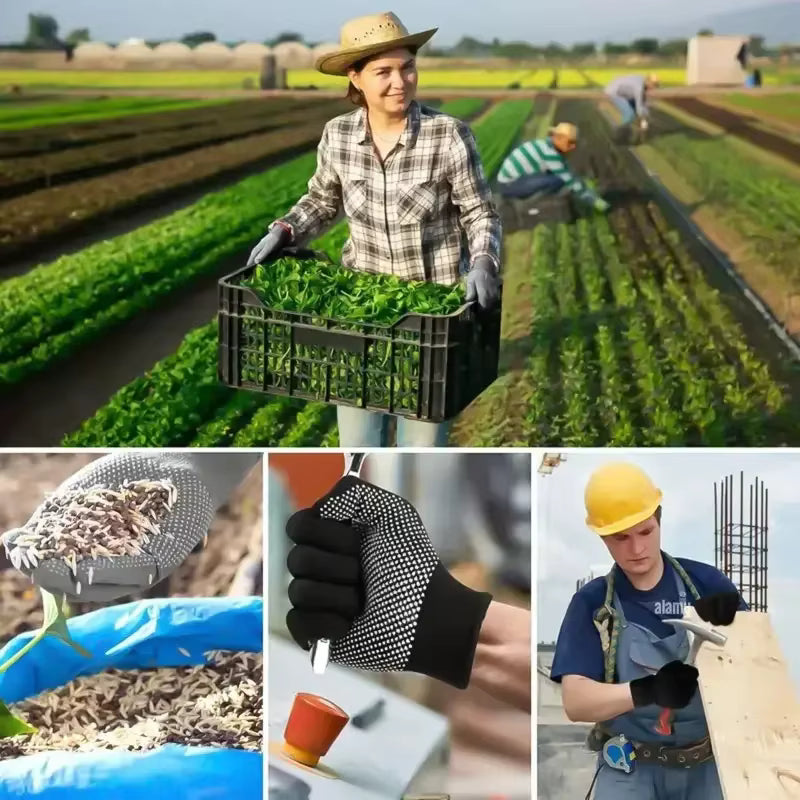 2-12Pairs Gardening Gloves Stretchy Nylon Gloves Anti-Slip Dots Knitted Safety Work Gloves for Men Women Outdoor Working Fishing