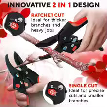 Heavy Duty Ratchet Pruning Shears Garden Loppers Branch Cutter Labor Saving Fruit Tree Trimming Scissors Landscape Gardening Too