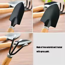 Gardening Tools 3 PCS Set Iron Shovel Rake for Garden Potting Flowers Soil Loosening Planting Transplanting Hand Tools Kit