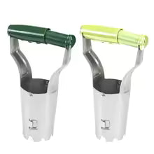Seedling Planter Stainless Steel Seeder Excavator Horticultural Wood Handle Hole Drilling Seedling Transplanting Flower Planting