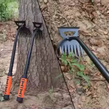 5/6/8/11 Teeth Carbon Steel Garden Hand Rake,2 In 1 Agricultural Manual Weeding Tools for Yard,Multifunction Gardening Hoe Rake